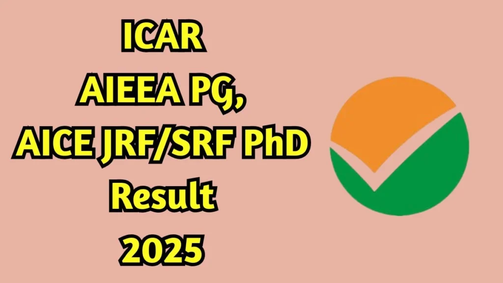 NTA ICAR AIEEA PG PhD Result 2025 Scorecard